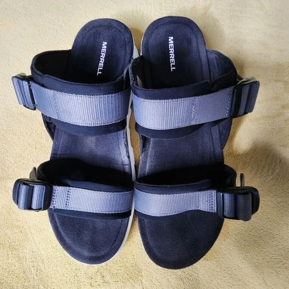 Merrell‎ Womens Size 11 Alpine Cush Slide Black Slip On Sandals Shoes